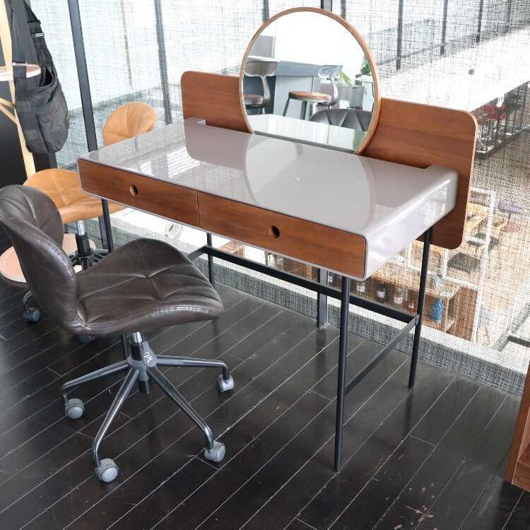 ドレッサー デスク 兼用 おしゃれ ミッドセンチュリー 高級感 木目