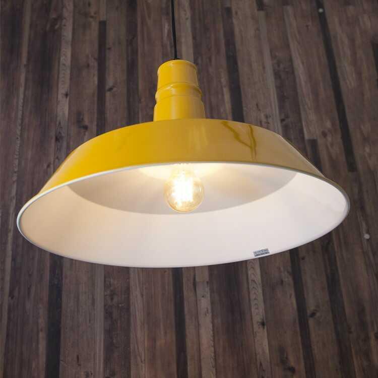 ペンダントライト 1灯 おしゃれ イエロー 黄色 アイアン 傘型 スチール