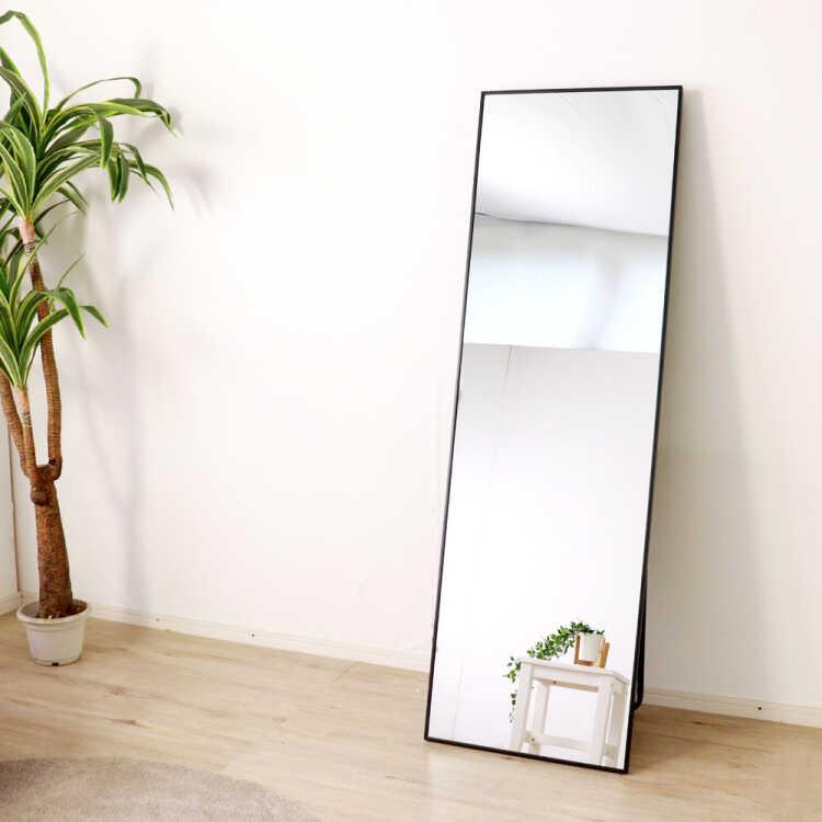 全身鏡 スタンドミラー オシャレ モダン 黒 幅50cm 高さ160cm