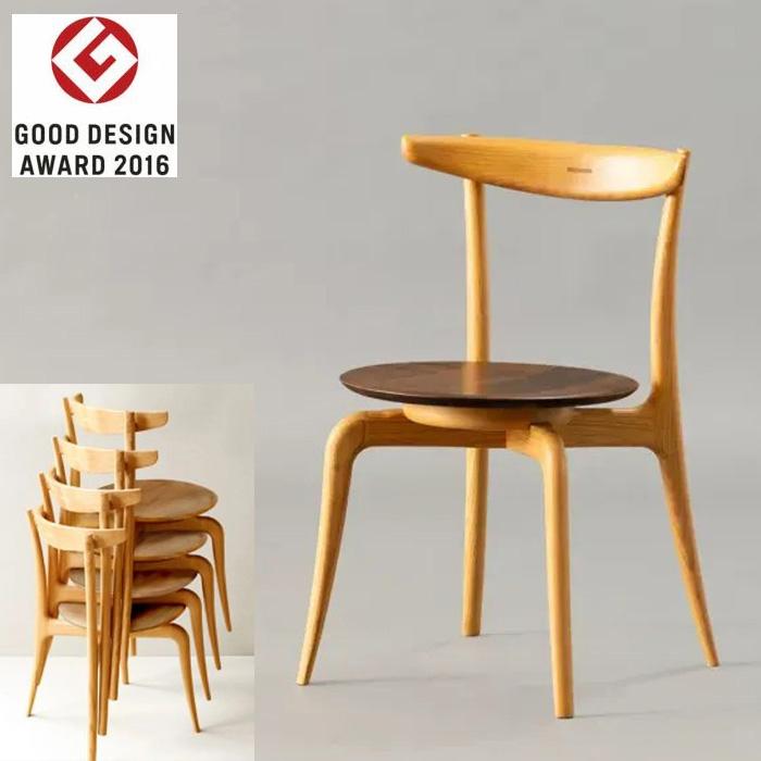 起立木工 ダイニングチェア 回転 スタッキングチェア 4脚 回転椅子