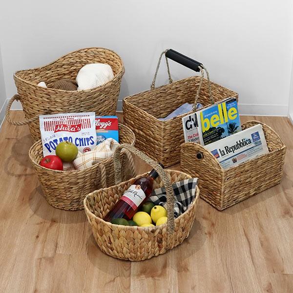 ちどり産業 収納 バスケット ウォーターヒヤシンス 楕円形 大 持ち