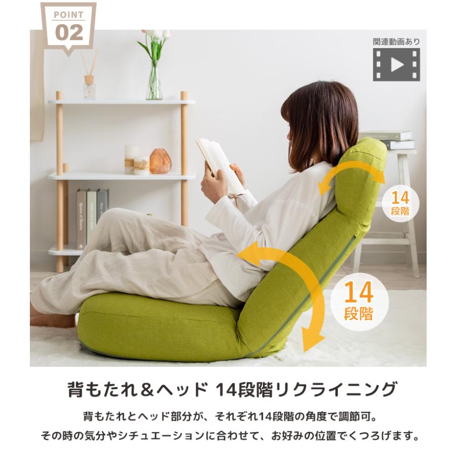 座椅子 ハイバック ポケットコイル おしゃれ 日本製 リクライニング 14