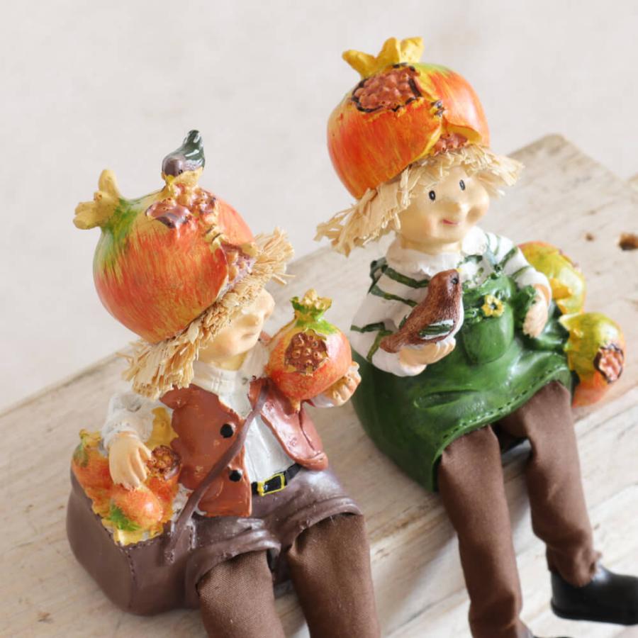 置物 かわいいオブジェ 玄関 人形 可愛い フルーツ こびと 妖精 お座り