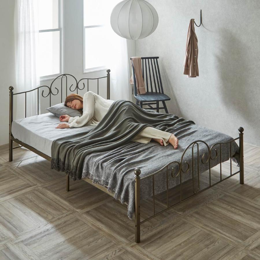 ネルコンシェルジュ アリッサ アイアンベッド ダブル フレームのみ