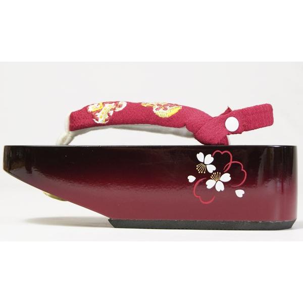 子供履物七五三こっぽり 女児ぽっこり7歳前後用 21cm 黒色台座に赤鼻緒