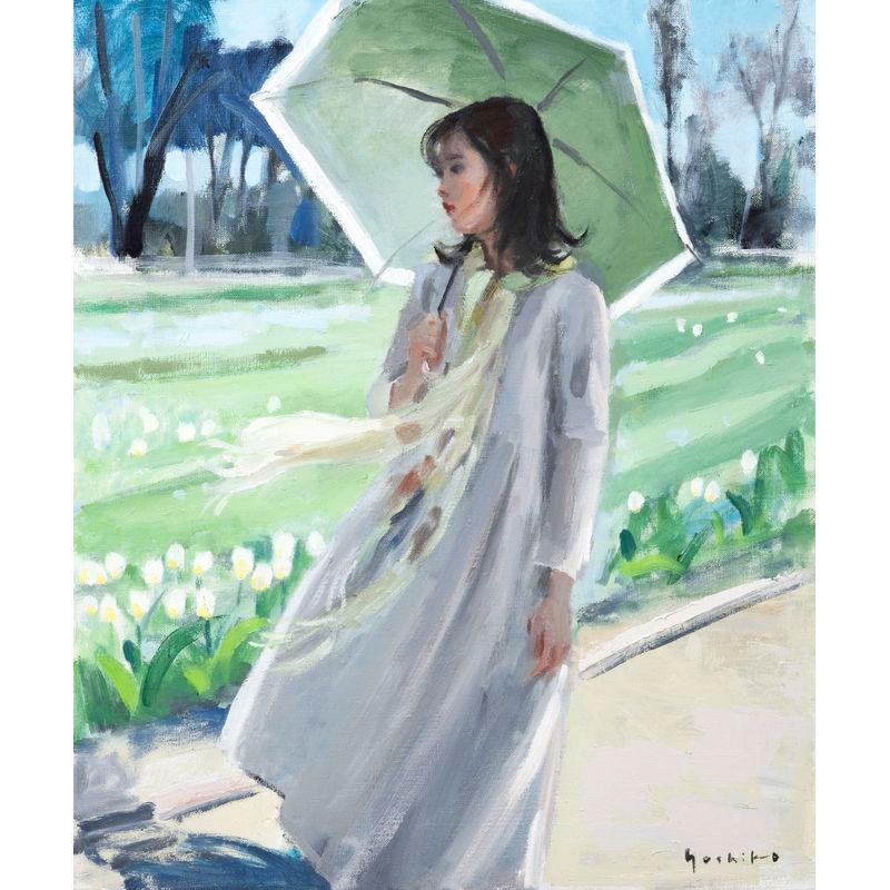 山本佳子 「日傘の娘」油彩8号 額付き : 一枚の繪Yahoo!店 - 通販