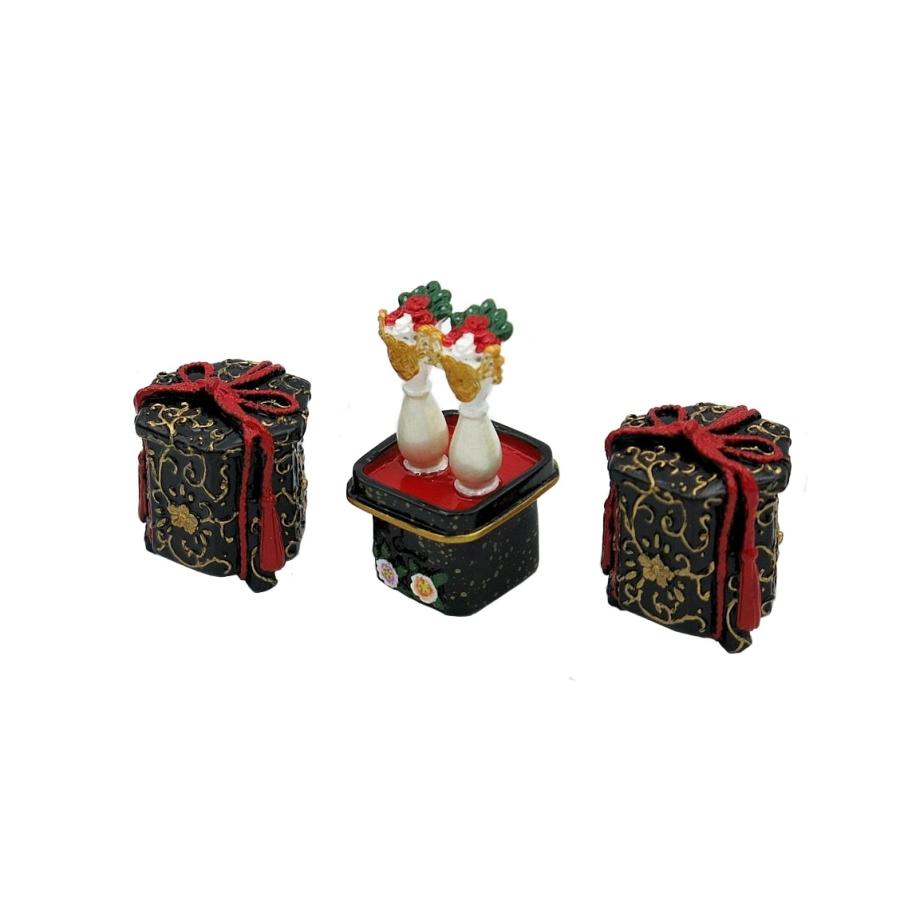 3527 貝桶・三宝セット 雛道具 雛人形 ミニチュア 三方 : いち藤