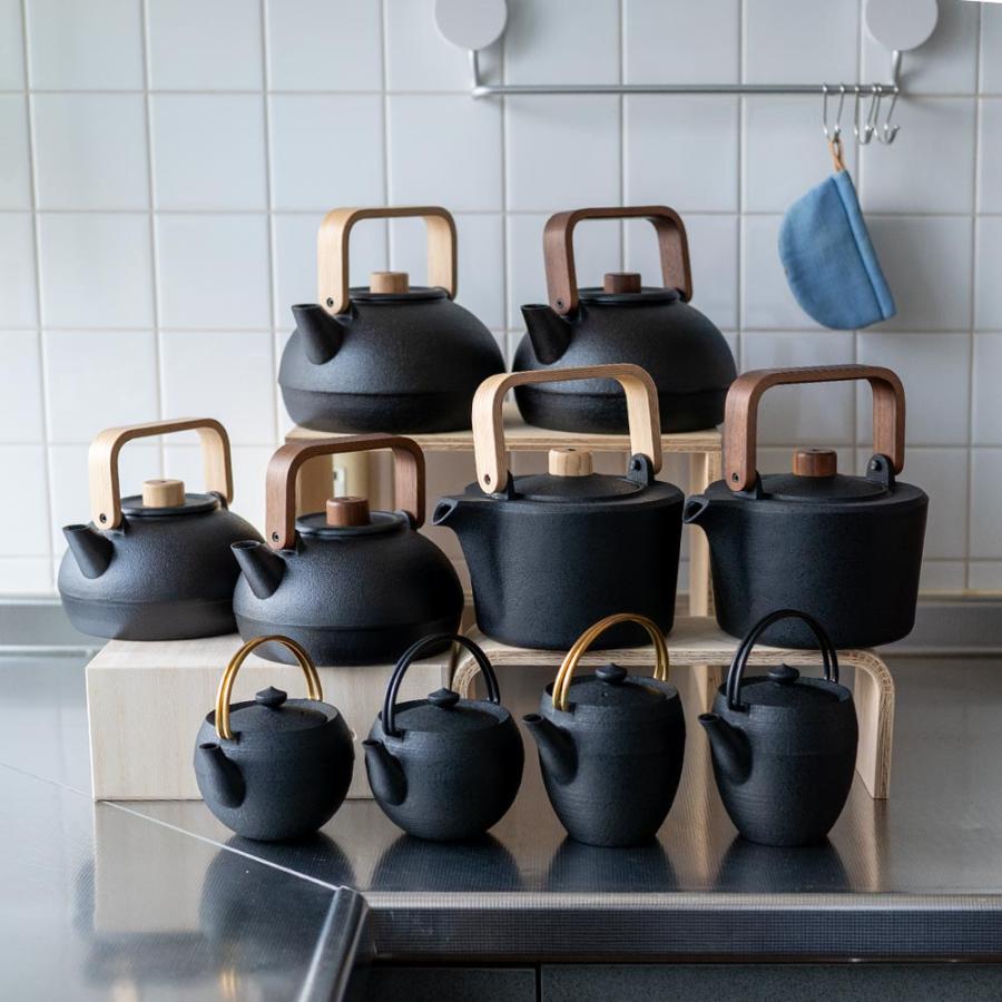 鋳心ノ工房 ティポット 黒 山形鋳物 急須 緑茶 鉄瓶 日本製 1-2人用