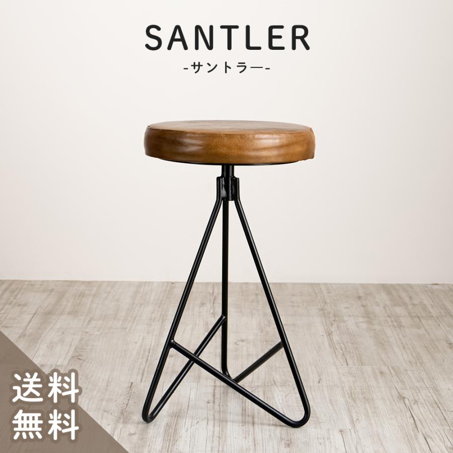 友安製作所 スツール おしゃれ 北欧 丸 レザー アイアン 丸椅子