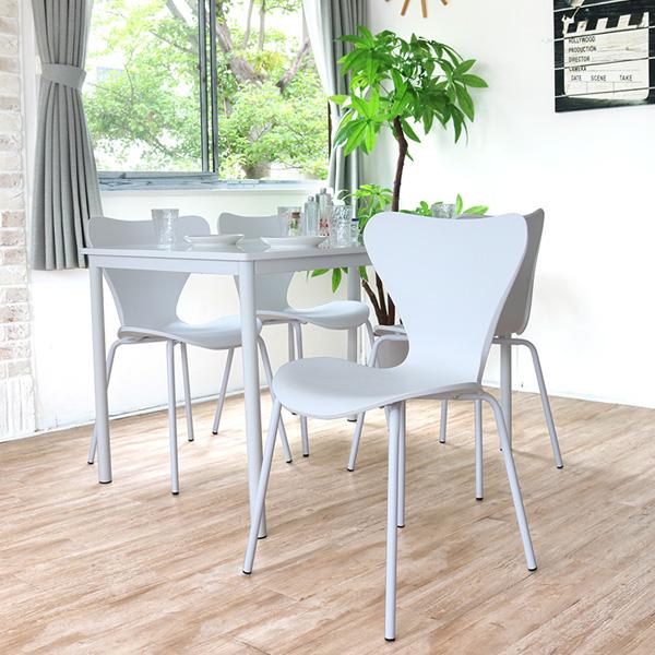 ダイニングテーブルセット 4人掛け ホワイト 5点セット 白 鏡面 艶あり