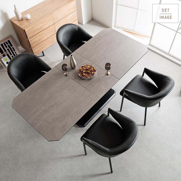 ダイニングチェア 2脚セット ブラック モダン スチール おしゃれ 高級