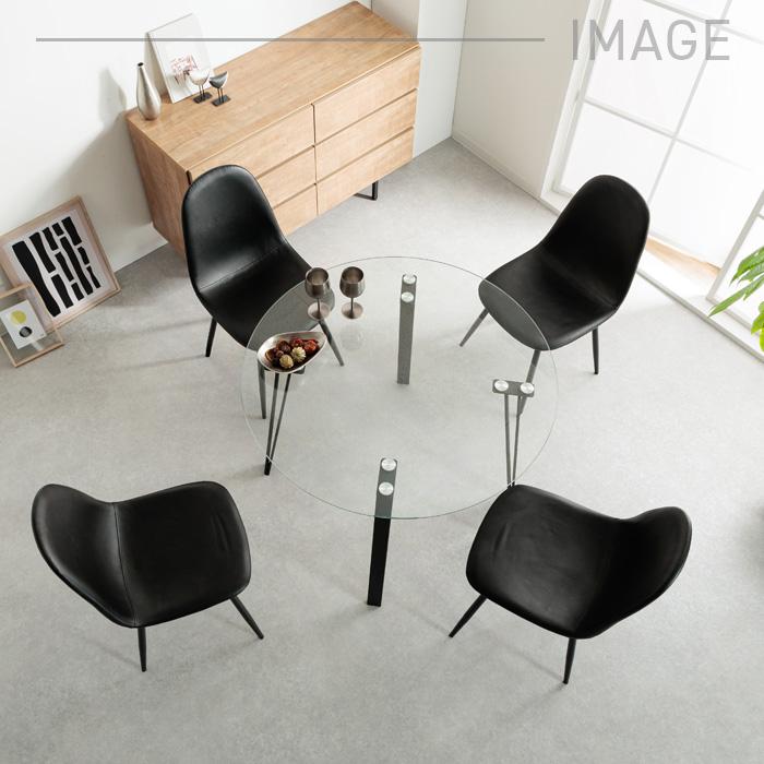 ダイニングチェア 回転式 2脚セット ブラック 黒 コンパクト PUレザー