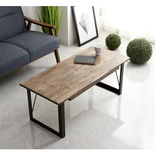 センターテーブル おしゃれ 引き出し 無垢 アイアン アンティーク風