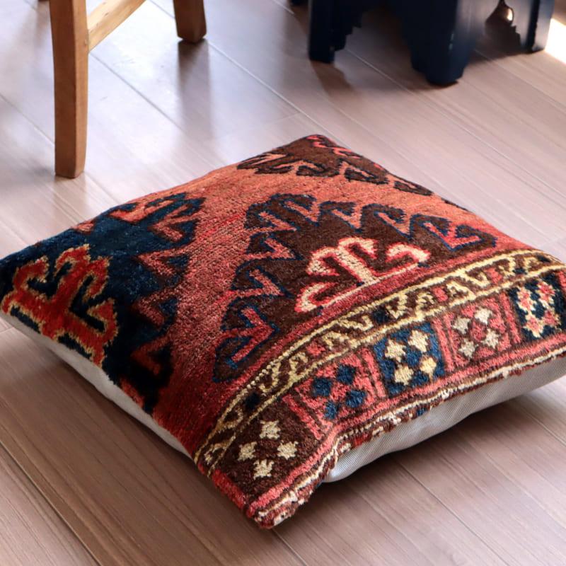 クッションカバー ヴィンテージラグクッション 50×50cmキルギスの