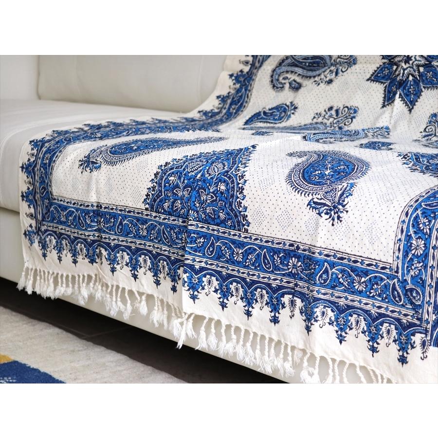 ペルシャ更紗 イラン手染め布/148x98cm ソファカバー テーブルクロス