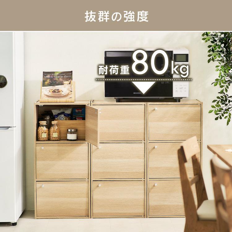 IRIS OHYAMA（アイリスオーヤマ） カラーボックス 3段 扉 収納 扉付き