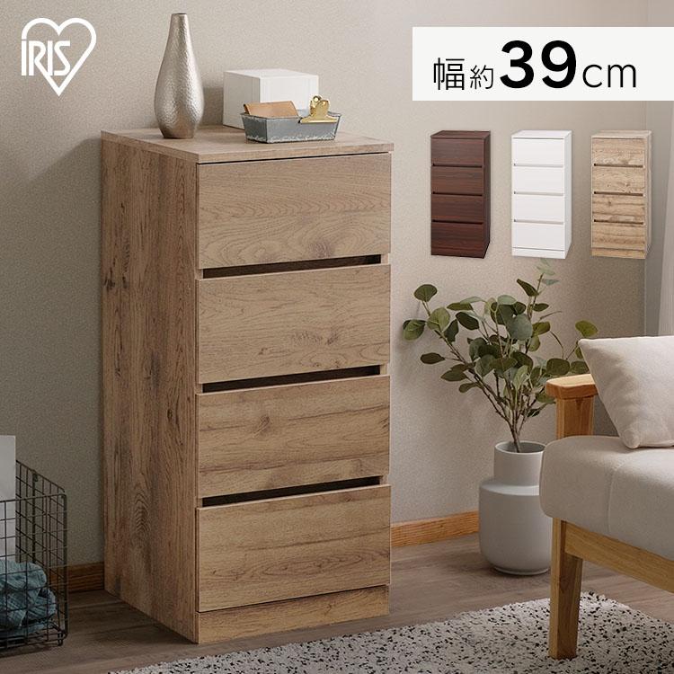 IRIS OHYAMA（アイリスオーヤマ） チェスト 木製 4段 スリム チェスト
