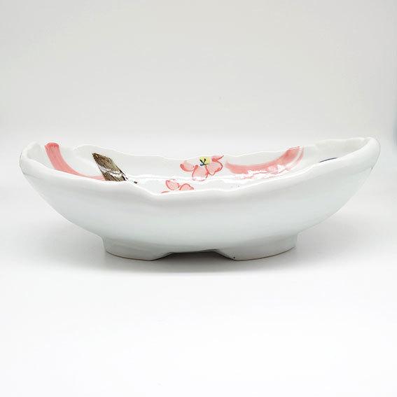 夕立窯 優花うさぎ どーんと楕円鉢 桜 ボウル 煮物鉢 菓子鉢 大鉢 中鉢