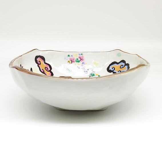 夕立窯 楽園 うさぎ 四角盛鉢 ボウル 煮物鉢 菓子鉢 大鉢 中鉢 日本製