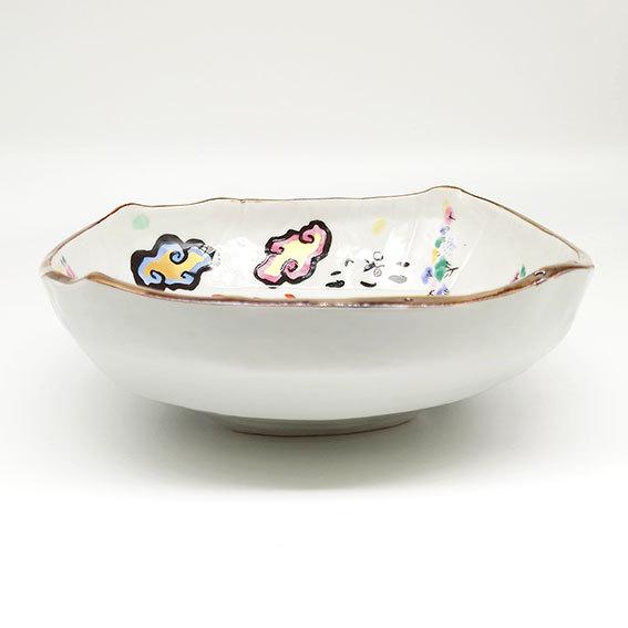 夕立窯 楽園 うさぎ 四角盛鉢 ボウル 煮物鉢 菓子鉢 大鉢 中鉢 日本製