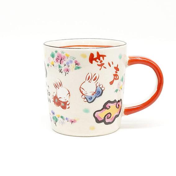 夕立窯 楽園うさぎ おひとり様セット マグカップ 飯碗 お茶碗 陶器 和