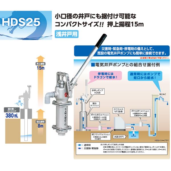 HDS-25] 川本 HDS−25 手押しポンプ HDS25 ドラゴン ステンレス製