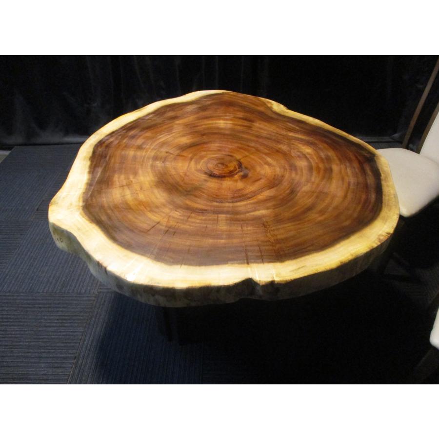 878 □ モンキーポッド 丸テーブル 輪切り 豪華 高級 一枚板 テーブル