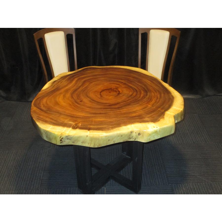 892 □ モンキーポッド 丸テーブル 輪切り 豪華 高級 一枚板 テーブル