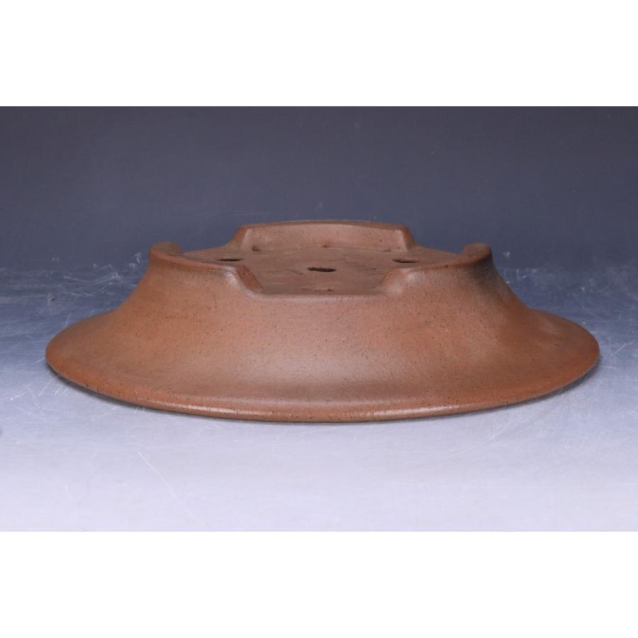 石井盆栽】人気和鉢作家の最高峰 中野行山作「行山紫泥外縁丸鉢」泥味