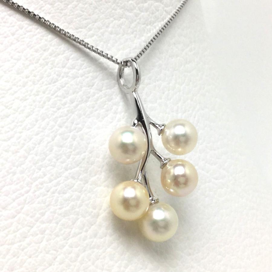 シルバーチェーン付きあこや貝パールペンダントトップ(シルバー仕上げ)