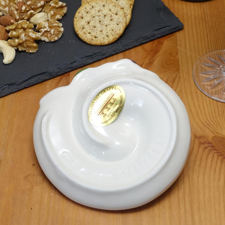 イタリア 食器 (12cm) オリーブ柄 陶器製 ピックスタンド付 渦巻き 型