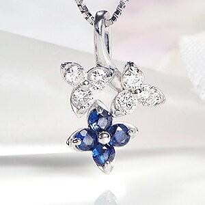 ペンダントトップ サファイア ブルーサファイア ダイヤモンド K18