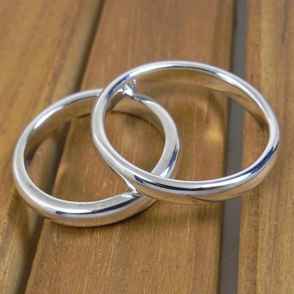 ペアリング 刻印 シンプル シルバー 925 送料無料 指輪 名入れ 3mm 甲