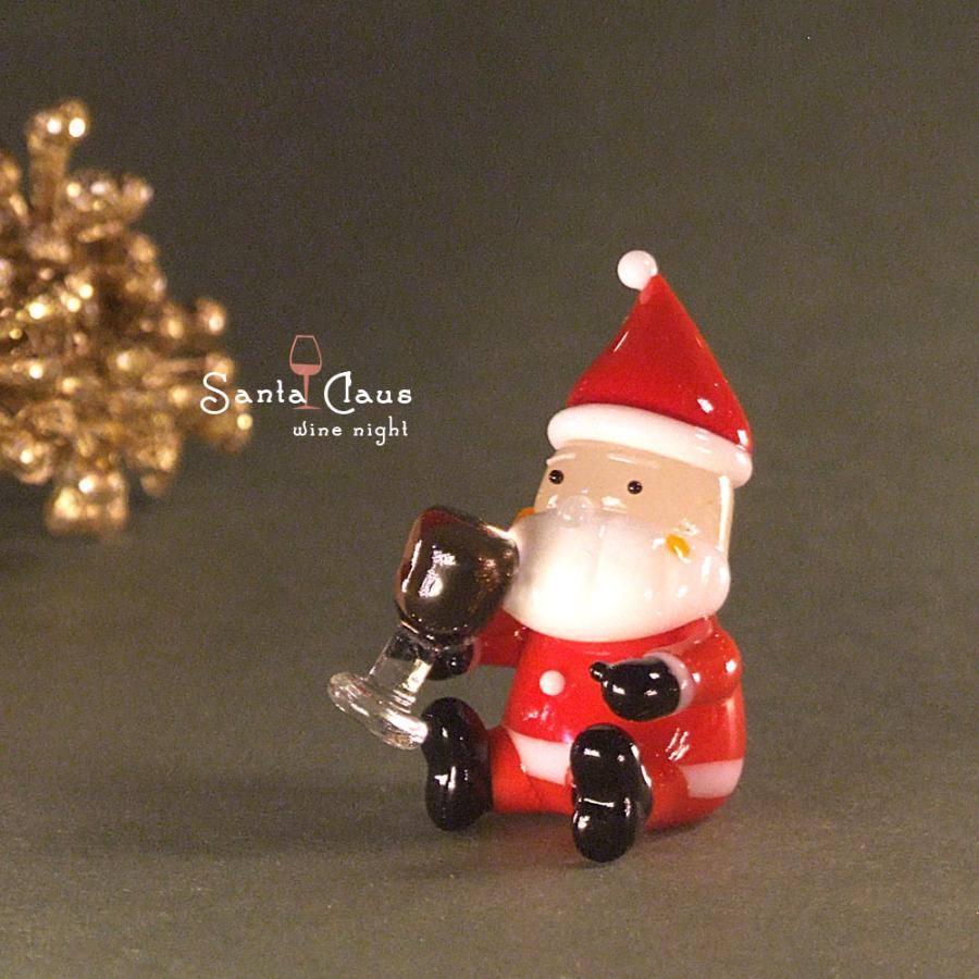 ガラス細工 クリスマス サンタクロース ワイン クリスマス雑貨 置物