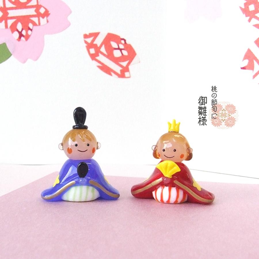 ガラス細工 ミニチュアガラス 雛人形 コンパクトお雛様 桃の節句 和