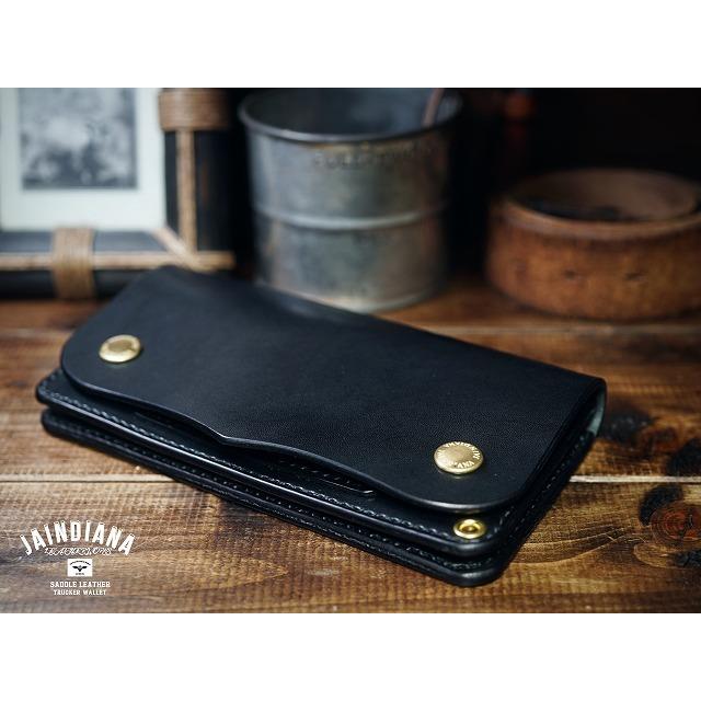 サドルレザー・トラッカーウォレット ブラック : JAINDIANA - 通販