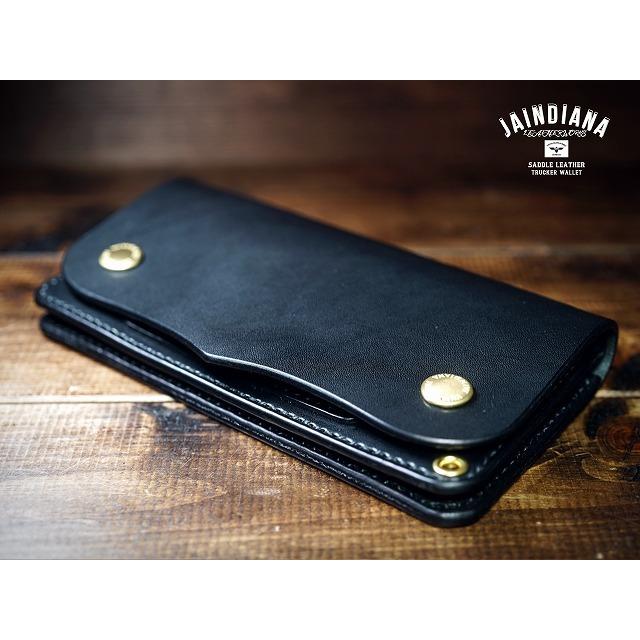 サドルレザー・トラッカーウォレット ブラック : JAINDIANA - 通販