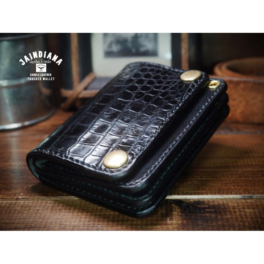 トラッカーウォレット ショートタイプ クロコダイル ワニ革 財布
