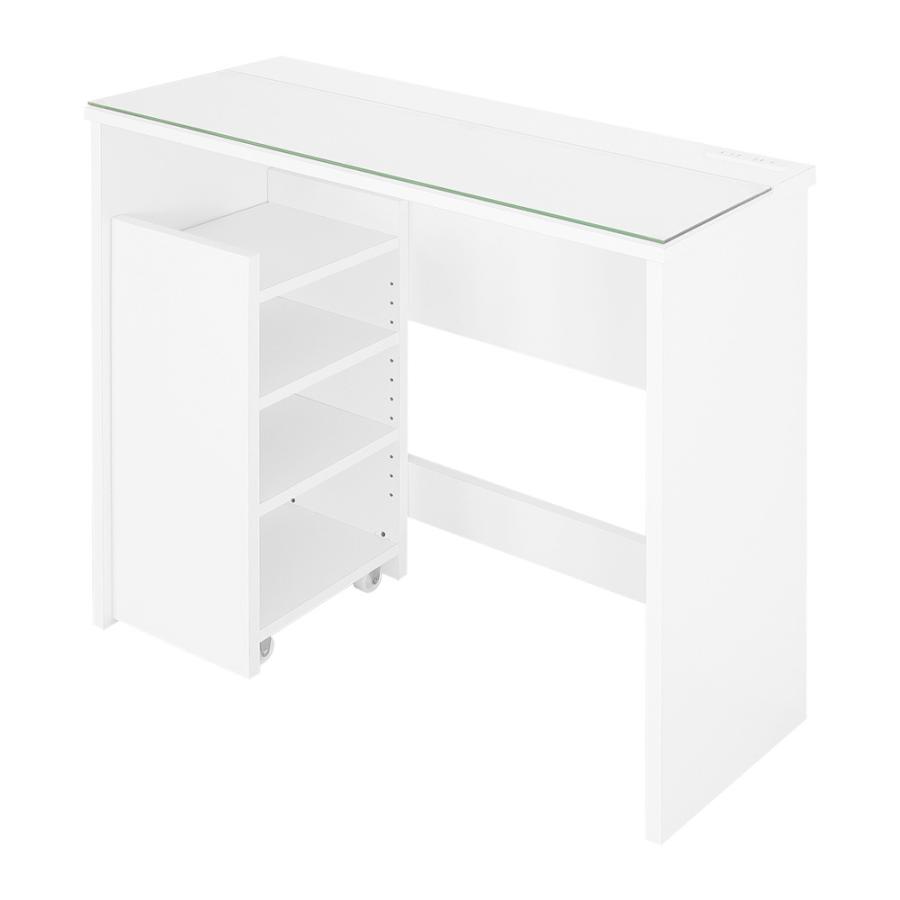 充英アート コスメデスク サイドワゴン付 ソア HMT-35D 日本製 ガラス