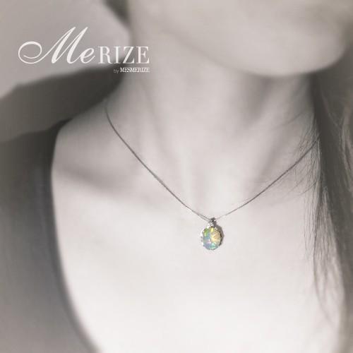 大粒 天然 一粒 オパール 3.0ct ＆ ダイヤ ネックレス pt900 K18