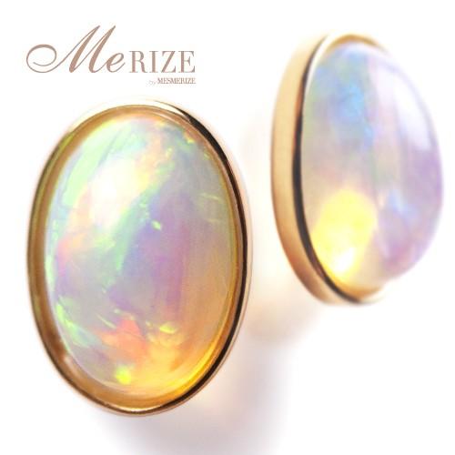 超特価】天然 大粒 一粒 オパール 1.0ct ゴールド ペア ピアス