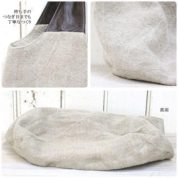 Permanent Age パーマネントエイジ レザーハンドル リネン トート