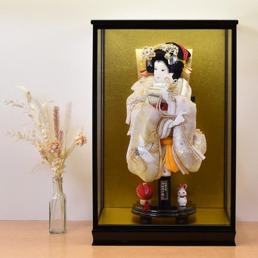 羽子板 白 ホワイト お祝い 初正月 羽子板飾り ガラス ケース飾り 正月