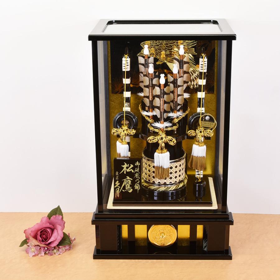 久月 破魔弓 コンパクト 初正月 おしゃれ 鷹柄 松鷹 破魔矢飾り 初正月