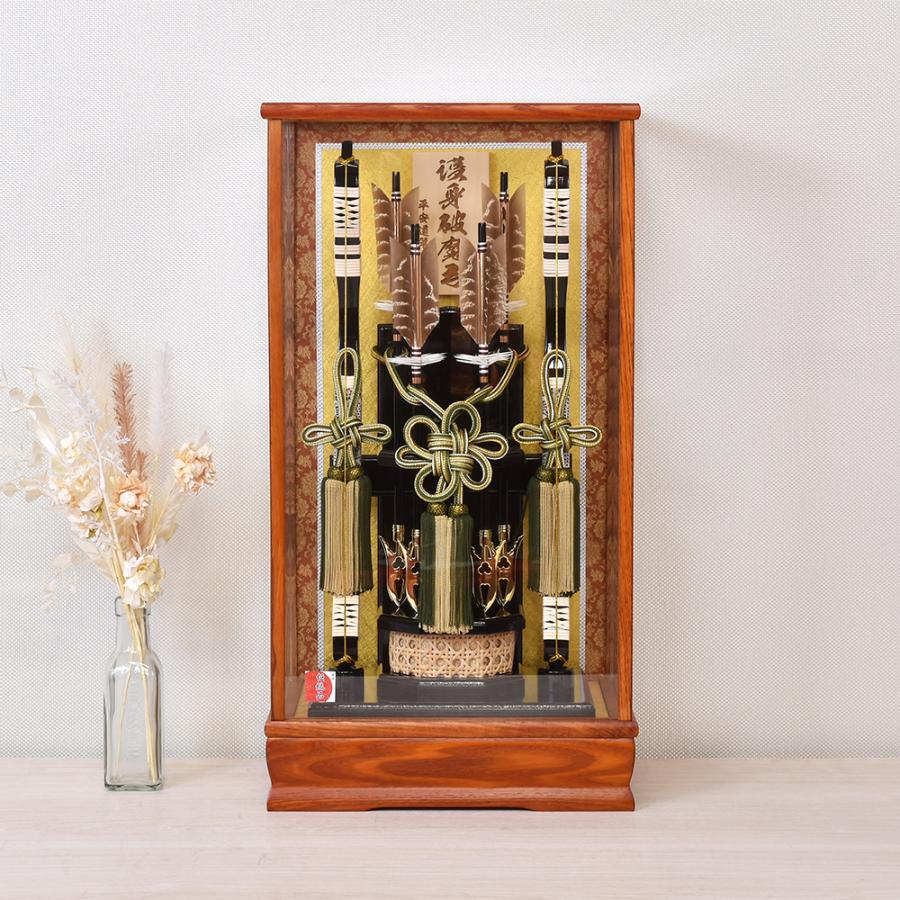 破魔弓 お祝い コンパクト 初正月飾 15号 天翔 ケース飾り ガラス