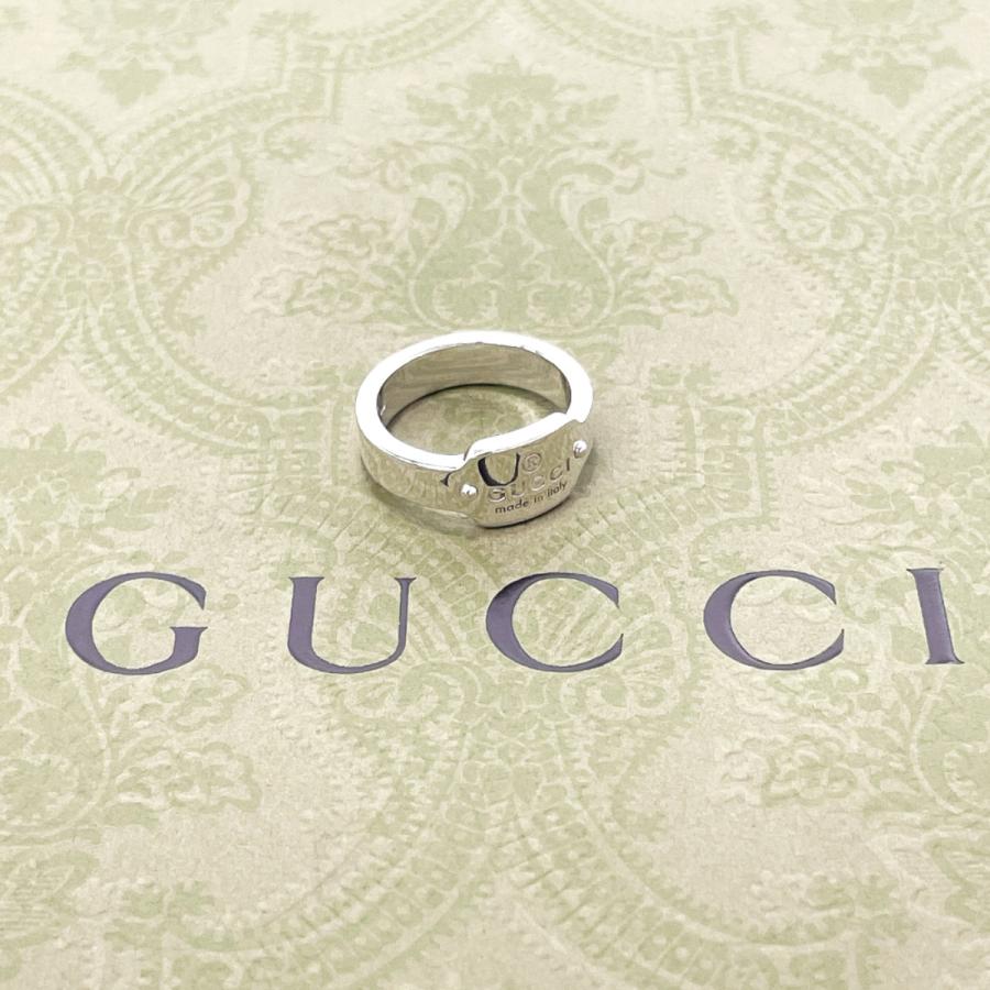 GUCCI（グッチ） 10号 リング・指輪 ロゴプレート シルバー925