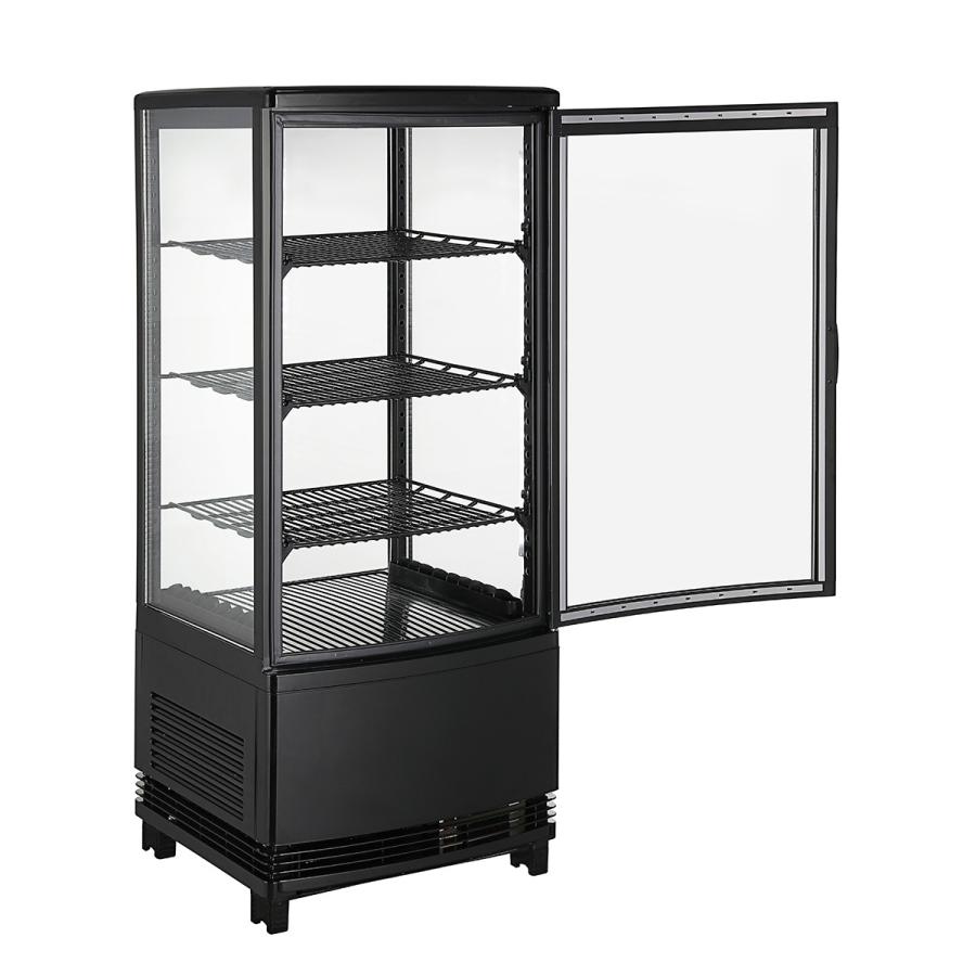 2月目玉商品！】 80L 黒 冷蔵ショーケース ガラス扉曲面 ウツクシイ