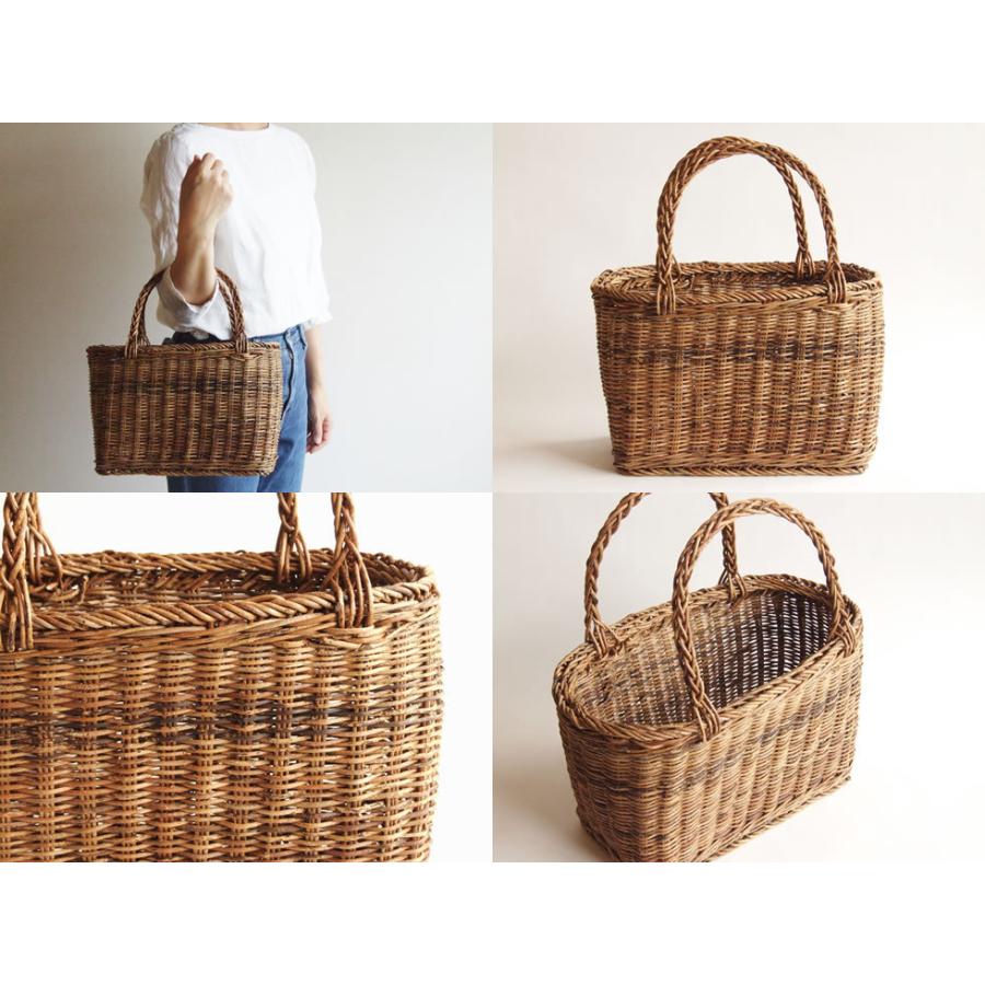 岩手県 あけび蔓細工 あけびかご 手提げかご ざる目編み3 グニ手