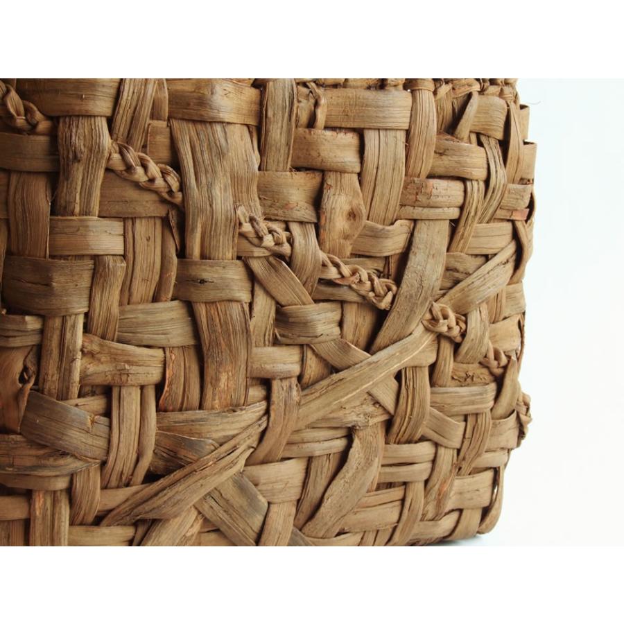 純国産 秋田県角館 山葡萄かごバッグ 乱れ編み 丸型中 定雄さん作