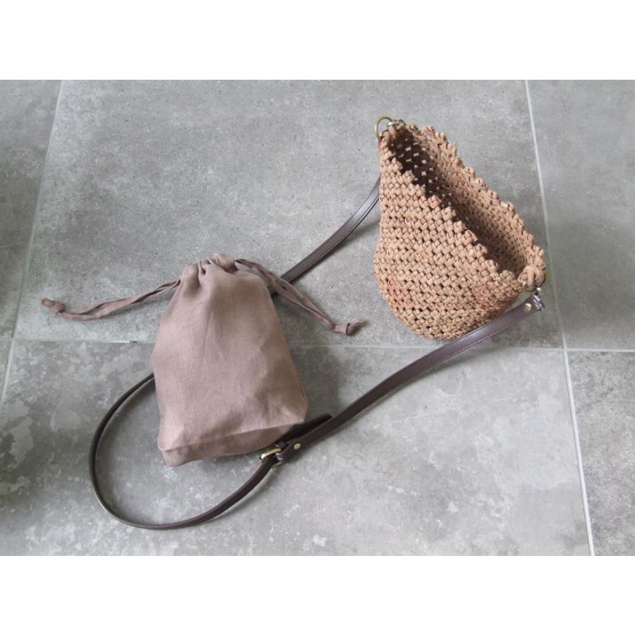 純国産 山葡萄かごバッグ 特上石畳編み5mm 本革ショルダー ポシェット